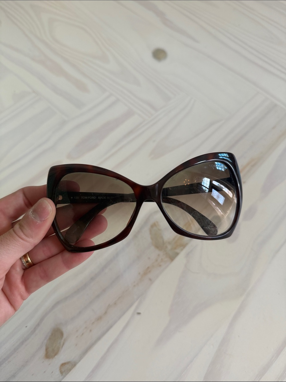Tom Ford Women’s Tortoiseshell Sunglasses with Brown Gradient Lenses